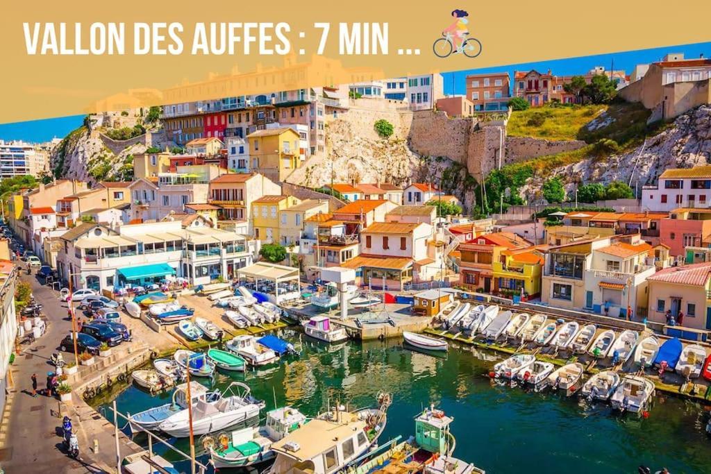 Divine Idylle Central Vieux-Port Terrasse Clim Marseille Kültér fotó