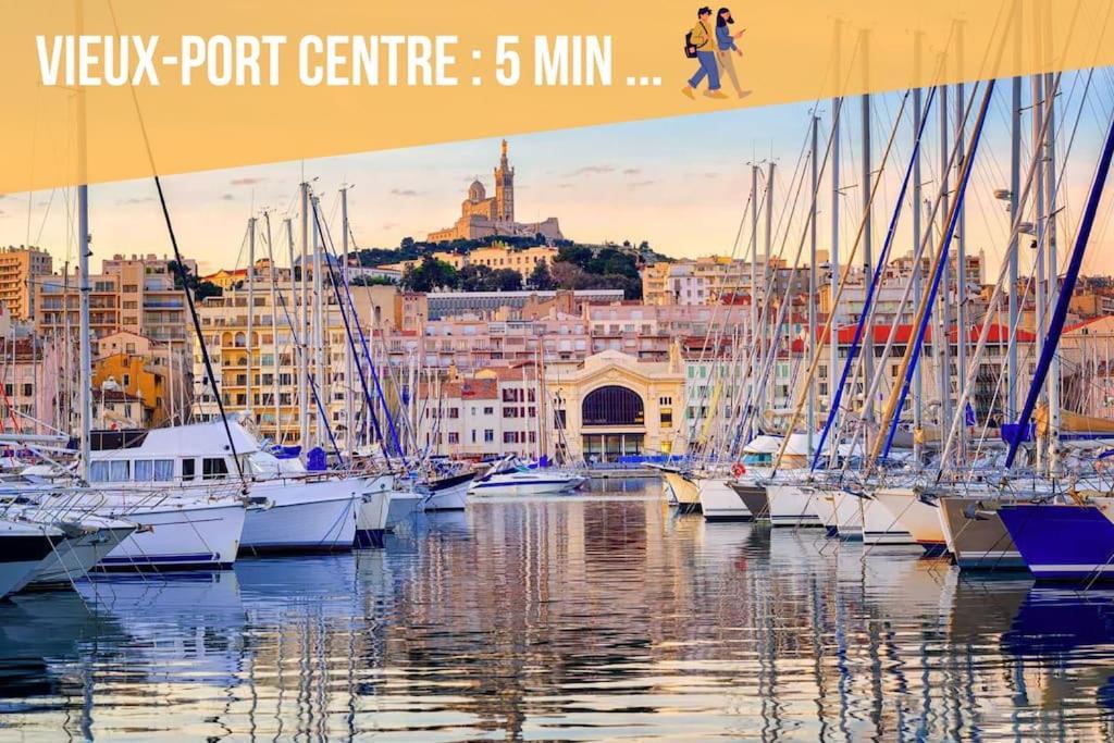 Divine Idylle Central Vieux-Port Terrasse Clim Marseille Kültér fotó